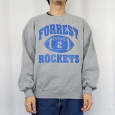 画像2: 90's〜 RUSSELL ATHLETIC USA製 "FORREST ROCKETS" 前V プリントスウェット L (2)