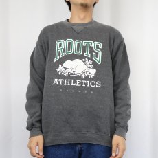 画像2: 80's RUSSELL ATHLETIC USA製 "ROOTS" 前V プリントスウェット XL (2)