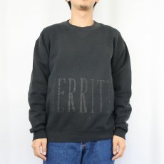 画像2: 90's〜 RUSSELL ATHLETIC USA製 "MERRITT" 前V プリントスウェット BLACK L (2)