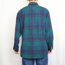 画像3: 70's Pendleton チェック柄 ウールシャツ L (3)