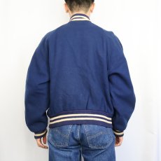 画像3: 50's Hatchers "McNALLYS" ワッペン付き メルトンスタジャン NAVY (3)