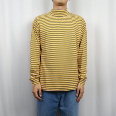 画像2: 90's GAP ボーダー柄 タートルネックロンT M (2)