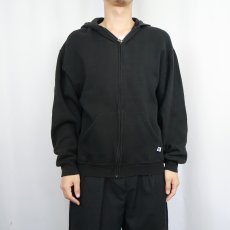 画像2: 90's〜 RUSSELL ATHLETIC USA製 スウェットジップパーカー BLACK L (2)