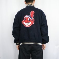 画像4: 80's〜 Indians ワッペン付き スタジャン NAVY (4)