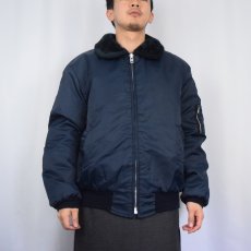 画像2: 80's WEAR-GUARD USA製 "B-15 TYPE" ボアライナー フライトジャケット NAVY L (2)