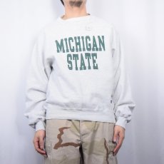 画像2: 90's RUSSELL ATHLETIC USA製 REVERSE WEAVE TYPE "MICHIGAN STATE" 前V プリントスウェット M (2)