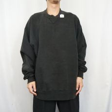 画像2: 90's RUSSELL ATHLETIC USA製 REVERSE WEAVE TYPE 前V スウェット BLACK M (2)