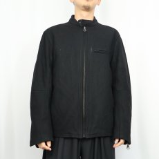 画像2: GAP メルトンウールシングルライダースジャケット BLACK M (2)