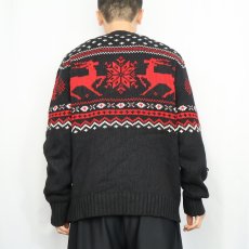 画像3: POLO Ralph Lauren ノルディック柄 コットンニットセーター BLACK XL (3)