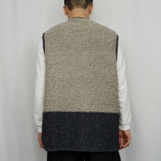 画像3: WESENJAK AUSTRIA製 カラーネップ混 ウールニットベスト SIZE54 (3)