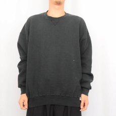 画像2: 90's〜 RUSSELL ATHLETIC USA製 前V 無地スウェット BLACK XXL (2)