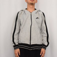 画像2: 80's NIKE 紺タグ サイドライン スウェットジップパーカー L (2)