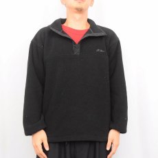 画像2: 90's L.L.Bean ハーフスナップ フリースジャケット BLACK L (2)