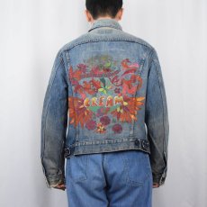 画像4: 70's LEVI'S 70505 BIGE "Cream / Disraeli Gears" ロックバンド ハンドペイント デニムジャケット (4)