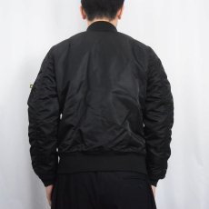 画像4: 民間品 ALPHA INDUSTRIES "MA-1 TYPE" フライトジャケット BLACK M (4)