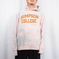 画像2: 2000's Champion REVERSE WEAVE "SIMPSON COLLEGE" ブリーチ加工スウェットフーディ L (2)