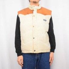 画像2: 80's〜 MILLET FRANCE製 レザー切り替え ウエスタンダウンベスト SIZE3 (2)