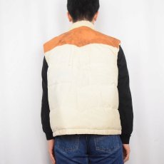 画像3: 80's〜 MILLET FRANCE製 レザー切り替え ウエスタンダウンベスト SIZE3 (3)