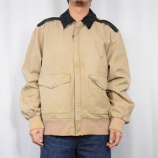 画像2: 80's Schott "A-2 TYPE" レザー切り替え フライトジャケット L (2)