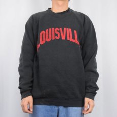 画像2: 90's FRUIT OF THE LOOM USA製 "LOUISVILLE" プリントラグランスウェット BLACK XL (2)