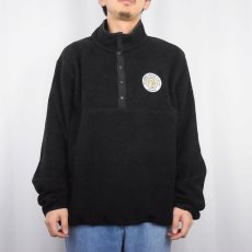 画像2: 90's L.L.Bean ロゴワッペン付き ハーフスナップフリースジャケット BLACK XL (2)