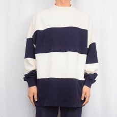 画像2: 90's GAP ボーダー柄切り替え モックネックロンT L (2)