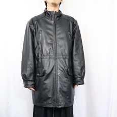 画像2: ORVIS レザーハーフコート BLACK M (2)