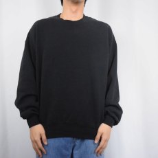 画像2: 90's JERZEES USA製 無地スウェット BLACK XL (2)