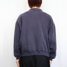 画像3: 90's ORVIS ダブルフェイス ヘンリーネックスウェット NAVY L (3)