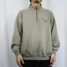 画像2: 90's ORVIS USA製 ロゴ刺繍 ハーフジップスウェット L (2)