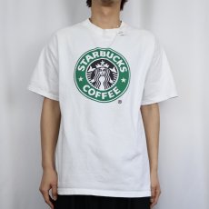 画像2: STARBUCKS COFFEE ロゴプリントTシャツ L (2)