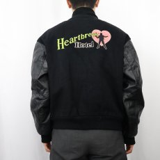 画像4: 70〜80's Elvis Presley USA製 "Heartbreak Hotel" レザー×メルトンウールスタジャン BLACK L (4)