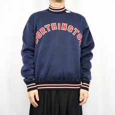 画像2: 60's Champion PRODUCTSタグ "WORTHINGTON" プリントナイロンスウェット NAVY L (2)