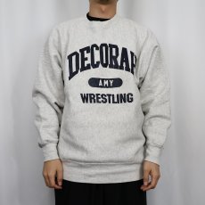 画像2: 90's SANTEE USA製 REVERSE WEAVE TYPE "DECORAH WRESTLING" プリントスウェット L (2)