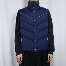 画像2: 80's Woolrich ウエスタンデザイン ダウンベスト NAVY L (2)