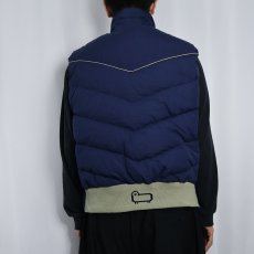 画像3: 80's Woolrich ウエスタンデザイン ダウンベスト NAVY L (3)