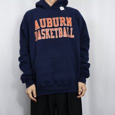 画像2: 90's〜 RUSSELL ATHLETIC USA製 "AUBURN BASKETBALL" プリントスウェットフーディ NAVY XL (2)