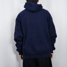 画像3: 90's〜 RUSSELL ATHLETIC USA製 "AUBURN BASKETBALL" プリントスウェットフーディ NAVY XL (3)