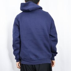 画像3: 90's〜 RUSSELL ATHLETIC USA製 "MONTGOMERY MECHA" プリントスウェットフーディ NAVY L (3)