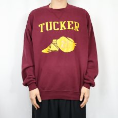 画像2: 90's〜 RUSSELL ATHLETIC USA製 "TRUCKER" 前V ウイングフット プリントスウェット XL (2)