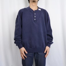 画像2: 90's L.L.Bean×RUSSELL ATHLETIC USA製 ヘンリーネックスウェット NAVY XL TALL (2)