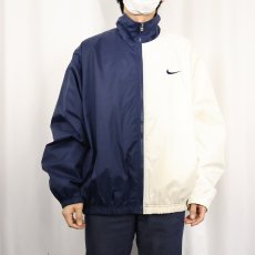 画像3: NIKE 2トーン ナイロンジャケット NAVY×WHITE L (3)