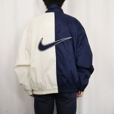 画像4: NIKE 2トーン ナイロンジャケット NAVY×WHITE L (4)