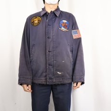 画像2: 60's U.S.NAVY ワッペン付き ユーティリティジャケット NAVY SIZE42 REGULAR (2)