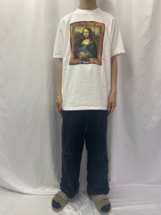 画像2: 90's US Robotics "モナ・リザ" パロディアートプリントTシャツ XL (2)