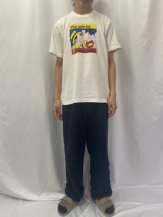 画像2: 90's USA製 "Clark wants Dick, Dick wants Condoms" ポップアートプリントTシャツ L (2)