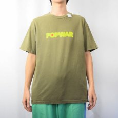 画像2: 90〜2000's POPWAR USA製 スケートブランド ロゴプリントTシャツ L (2)