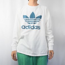 画像3: 80's adidas USA製 ロゴプリントロンT L (3)