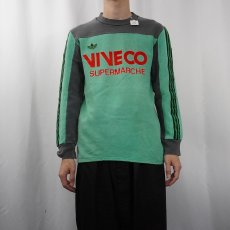 画像3: 70〜80's adidas FRANCE製 "VIVECO SUPERMERCHE" フロッキープリント サイドラインスウェット (3)