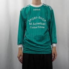 画像3: 80's adidas England製 "SPORT-SHOP M.Scheibel Calbe/Saale" フロッキープリントゲームシャツ (3)